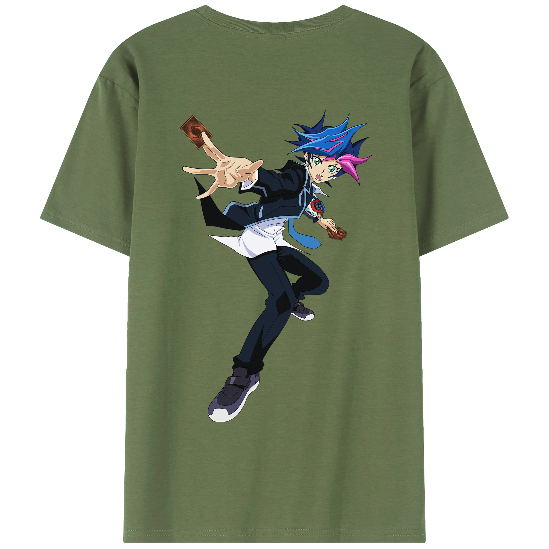 （画像用） 遊☆戯☆王 Yu-Gi-Oh! 綿100％ メンズ半袖Tシャツ（バックプリント） 通気性
